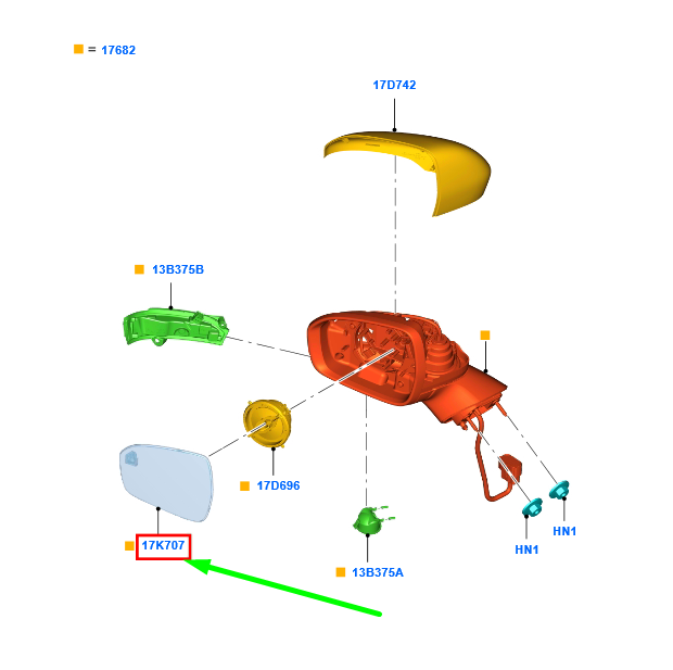 new ford mondeo mk5 front left door mirror glass lhd 1925821 original