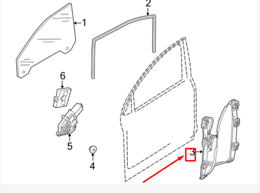 new audi q7 4l front left door window regulator 4l0837461e original