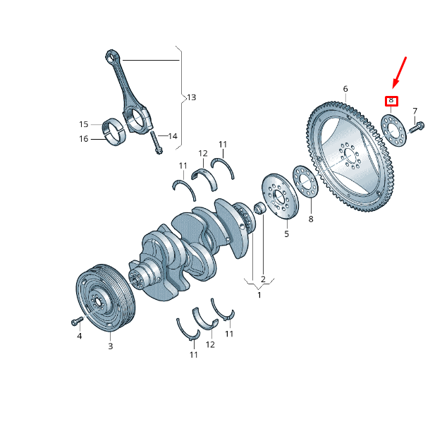 new vw touareg 7p mk2 crankshaft compensation washer 059105303e original