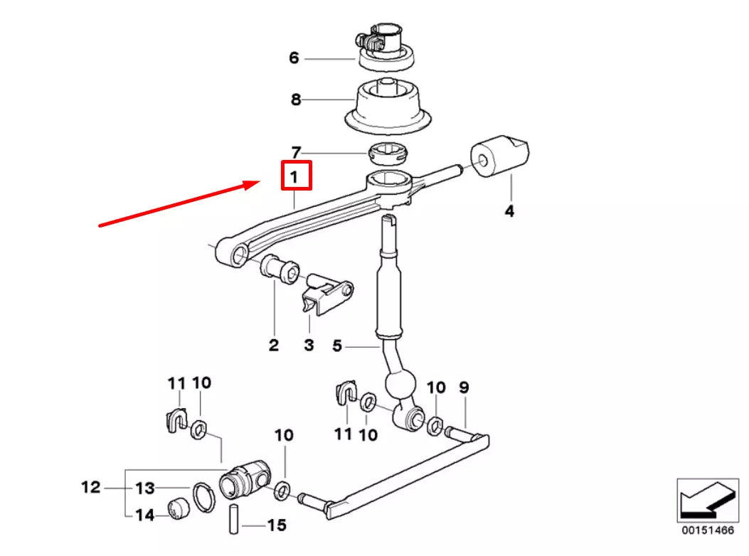 NEW BMW 3 COMPACT E36 SHIFTER ARM LINKAGE 1221541 25111221541 ORIGINAL