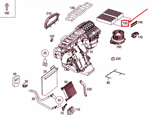 NEW MB GLE COUPE C292 FINE PARTICULATE CABIN AIR FILTER SET A2928300000 ORIGINAL