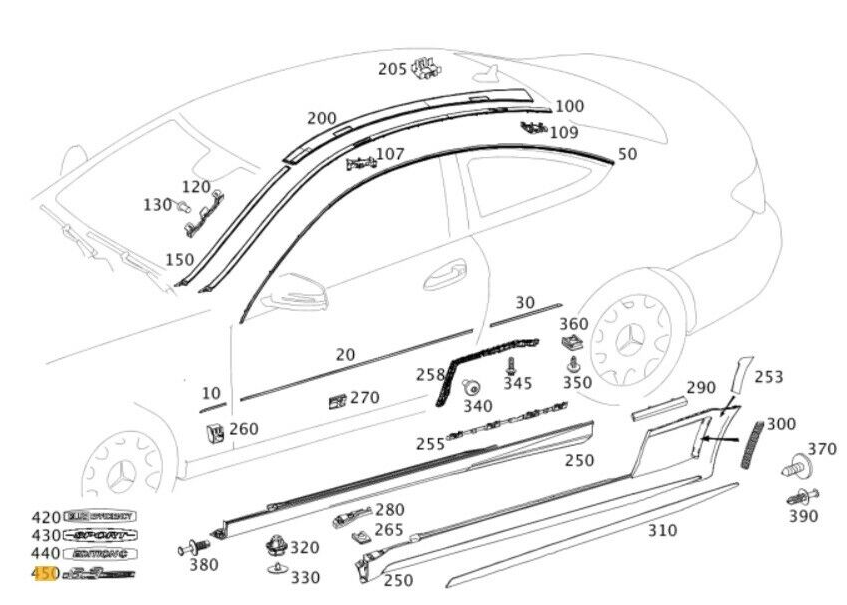 NEW MERCEDES-BENZ C W204 AMG FRONT FENDER EMBLEM A0008170514 ORIGINAL