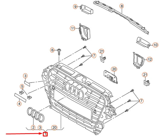 NEW AUDI A3 8V RADIATOR GRILLE 8V5853651B1QP
