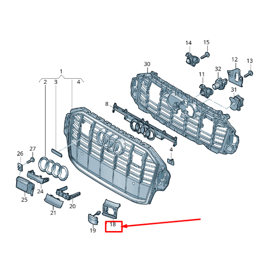 NEW AUDI Q7 4M LEFT RADIATOR GRILLE COVER 4M0853449 RN4 4M0853449RN4 ORIGINAL