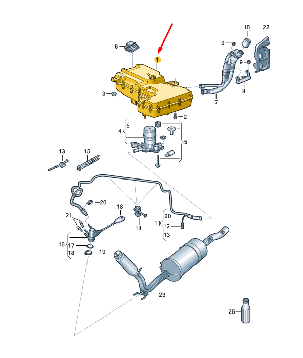 new vw transporter t6 reduction agent tank plus heater 7e0131877h original