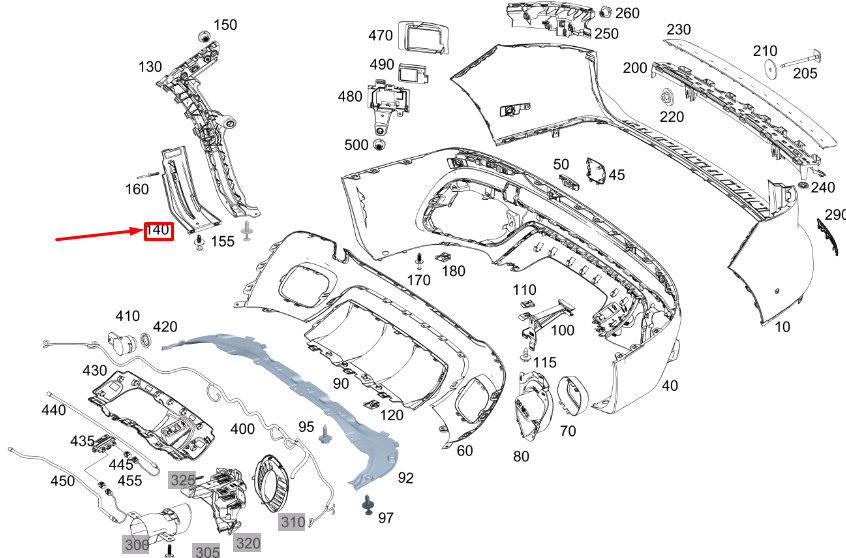 NEW MERCEDES-BENZ GLB X247 REAR BUMPER RIGHT TRIM A2478853203 ORIGINAL