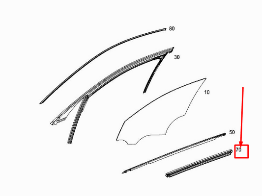 new mercedes-benz c w205 front left inner window sealing a2057251165 original