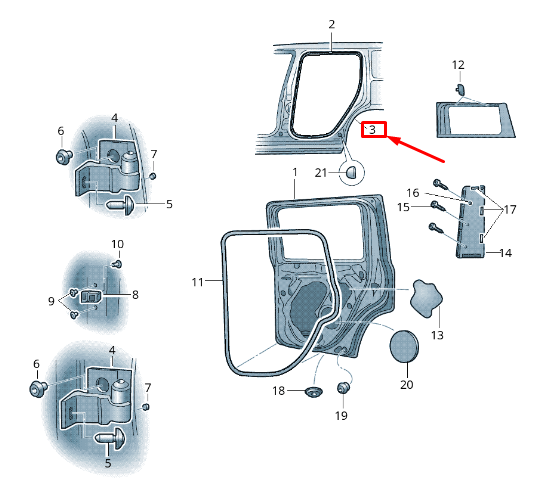 NEW SKODA YETI 5L REAR RIGHT INNER DOOR SEAL 5L0839762C ORIGINAL