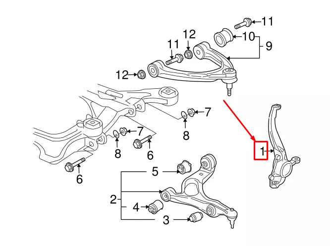 NEW AUDI Q7 4L FRONT LEFT STEERING KNUCKLE 7L8407257B ORIGINAL