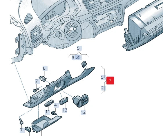 NEW AUDI Q3 RSQ3 8U FRONT DASH LEFT GLOVE BOX TRIM LHD 8U2863075C6PS ORIGINAL