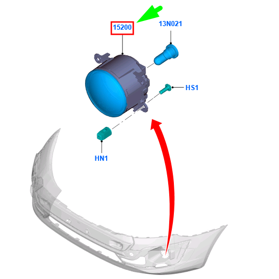 new ford tourneo custom front fog light 4f93-15k201-aa 4550597 original