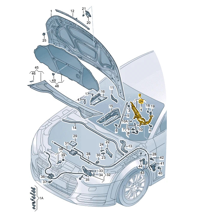 NEW AUDI TT FV3 FRONT RIGHT BONNET HOOD HINGE 8S0823302B ORIGINAL