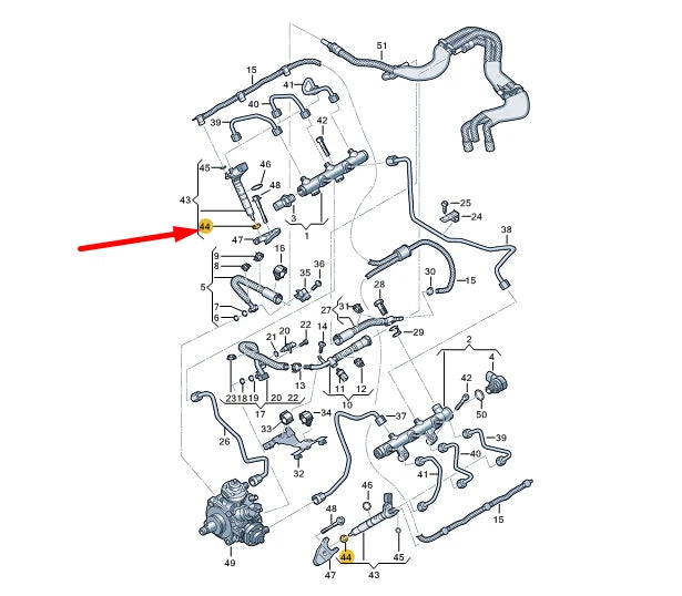NEW AUDI A4 B9 FUEL INJECTOR SEAL RING 059130519B ORIGINAL