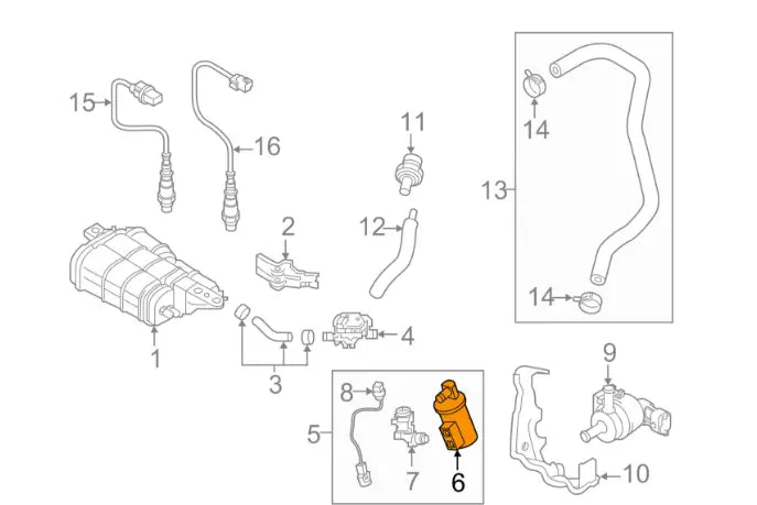 NEW AUDI A3 8PA 1K0201801E VAPOR CANISTER CHARCOAL FILTER 1.6 FSI PETROL