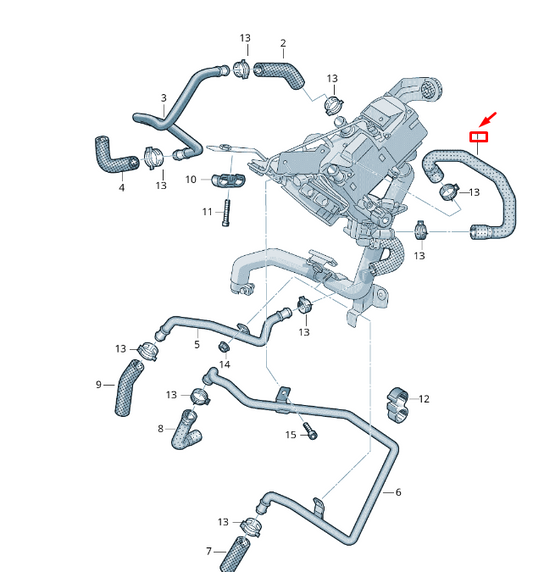 NEW VW TOUAREG 7P MK2 FEED COOLANT HOSE PIPE 7P0815374 ORIGINAL