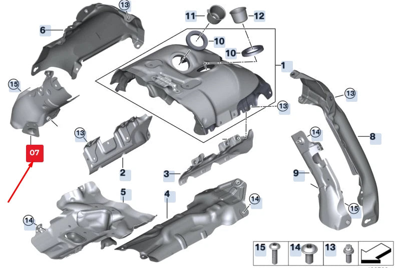 NEW BMW X5 F15 TURBOCHARGER HEAT PROTECTION 11658652463 8652463 ORIGINAL