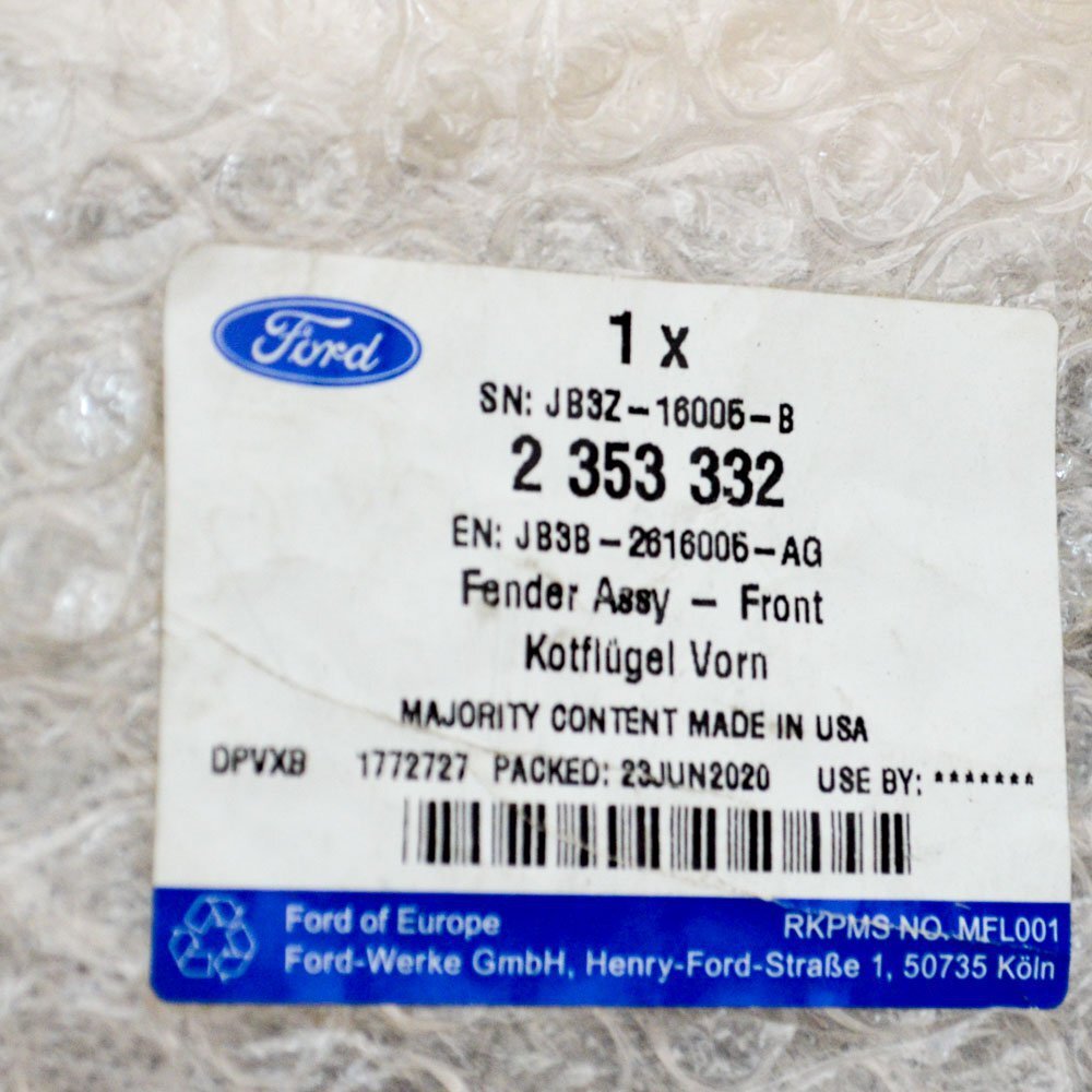 new ford ranger t6 mk3 front right fender 2353332 jb3b-2616005-ag original