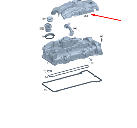 NEW MERCEDES-BENZ A W177 CYLINDER HEAD COVER SOUNDPROOFING A6542263400 ORIGINAL