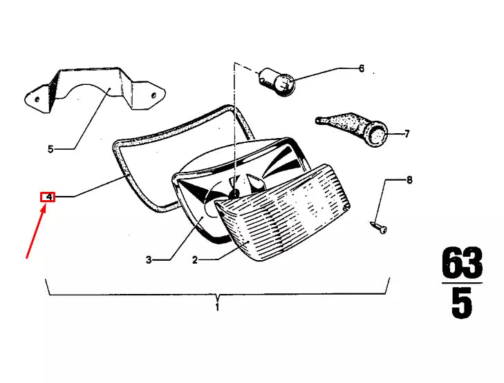 NEW BMW 2000-3.2 COUPE E9 FRONT RIGHT TURN INDICATOR BASE 63131811104 ORIGINAL