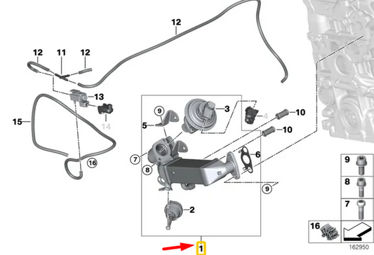 new bmw 1 e81 egr exhaust cooler 7806051 11717806051 original