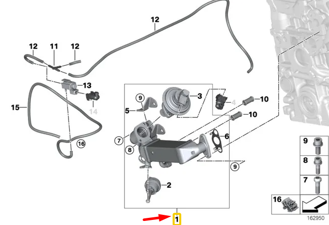 new bmw 1 e81 egr exhaust cooler 7806051 11717806051 original