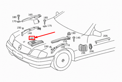 NEW MERCEDES-BENZ SL R129 LEFT ELECTRICAL COVER A1298202378 ORIGINAL