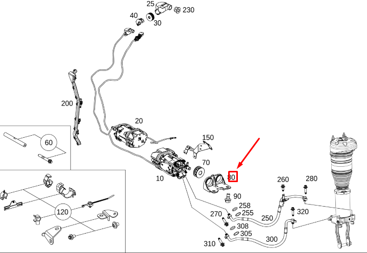 NEW MB GLE W167 SUSPENSION HYDRAULIC SYSTEM BRACKET A1673200143 ORIGINAL