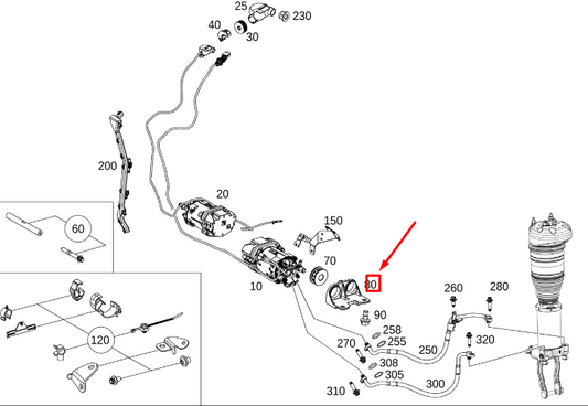 NEW MB GLE W167 SUSPENSION HYDRAULIC SYSTEM BRACKET A1673200143 ORIGINAL