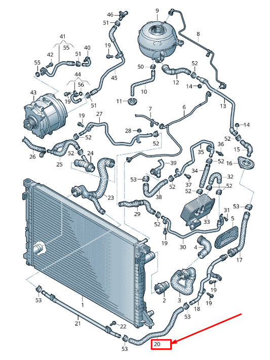 NEW AUDI A6 4A C8 ENGINE COOLANT HOSE 4K0121109AQ ORIGINAL