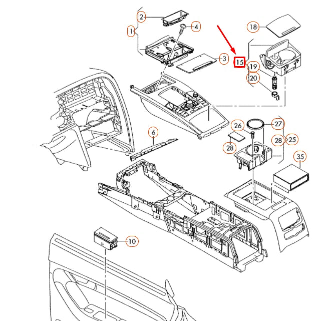 NEW AUDI A6 C6 FRONT DRINK CUP HOLDER LHD 4F1862533C6PS