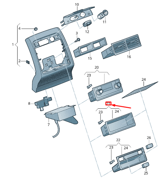 NEW VW TOUAREG MK2 REAR CONSOLE LOWER STOWAGE COMPARTMENT 7P6863092A1QB ORIGINAL
