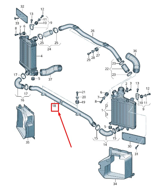 NEW AUDI Q7 4M LOWER ENGINE CHARGE AIR TUBE 4M0145941E
