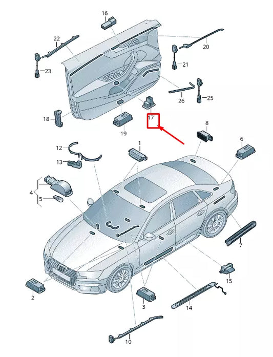 NEW AUDI A4 AVANT B9 FRONT RIGHT DOOR COURTESY LIGHT 8W0919390B ORIGINAL