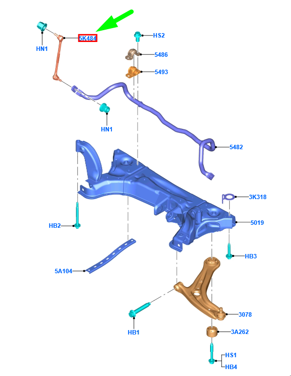new ford ecosport mk2 front stabilizer link 2069658 8v51-3b438-bd original