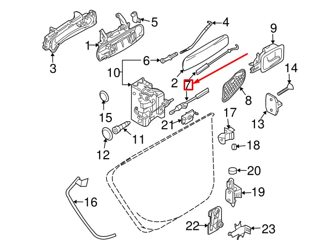 NEW AUDI A3 SPORTBACK 8P REAR DOOR LATCH BOWDEN CABLE 8P4839085A ORIGINAL