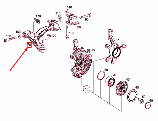 new mercedes-benz b-class w246 front left control arm a2463304700 original