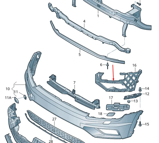 NEW VOLKSWAGEN TIGUAN AD FRONT BUMPER LEFT SUPPORT TRIM 5NA807723A ORIGINAL
