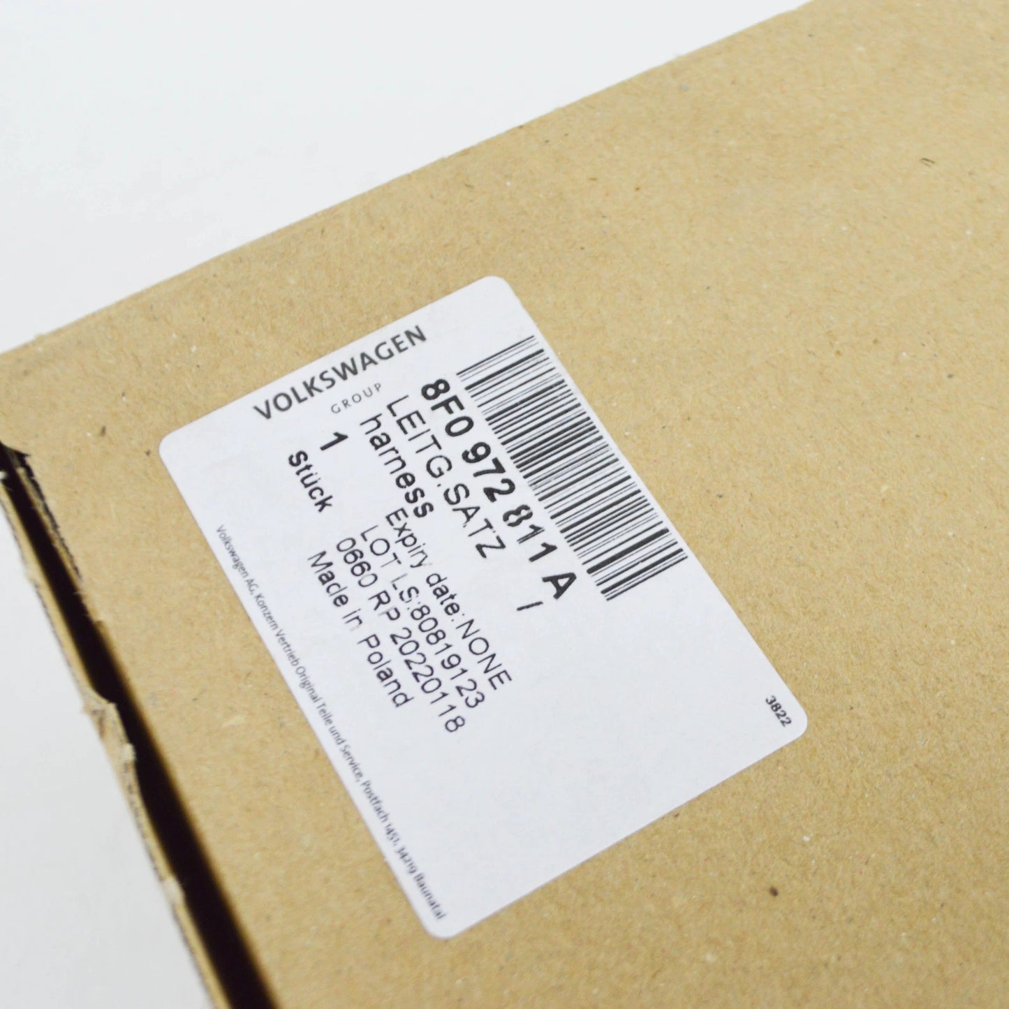 NEW AUDI A5 8F CONVERTIBLE TOP FRAME OPERATION WIRING LOOM 8F0972811A ORIGINAL