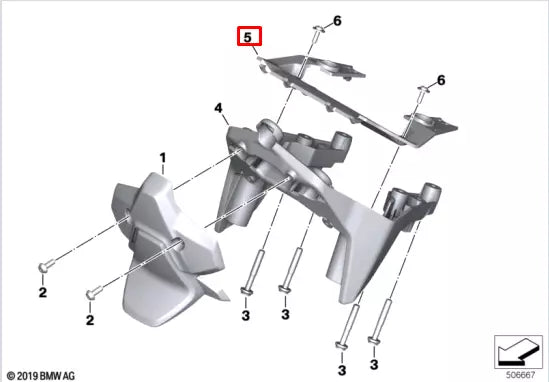 NEW BMW K83 F 900 R FRONT PANEL COVER CARRIER 46638406349 ORIGINAL