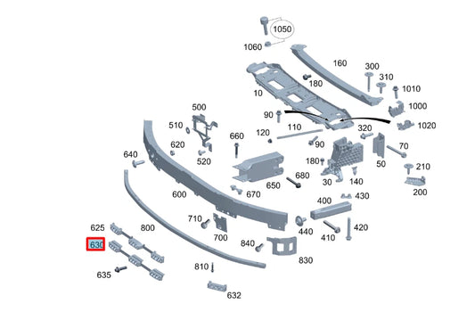 NEW MERCEDES-BENZ S W223 FRONT PANEL LOWER CENTER BRACE A2236225601 ORIGINAL