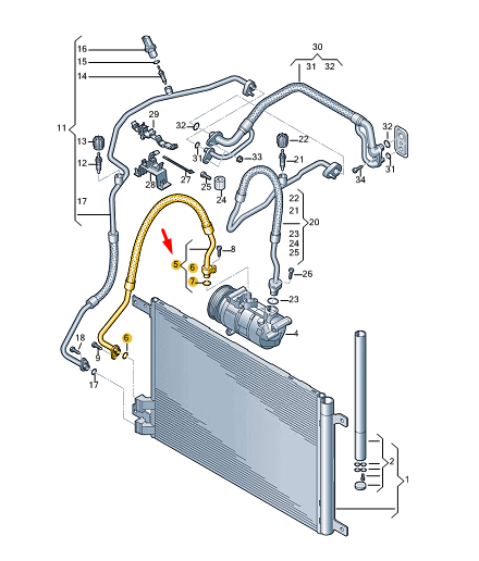 new cupra formentor refrigerant line 5ff816721 original