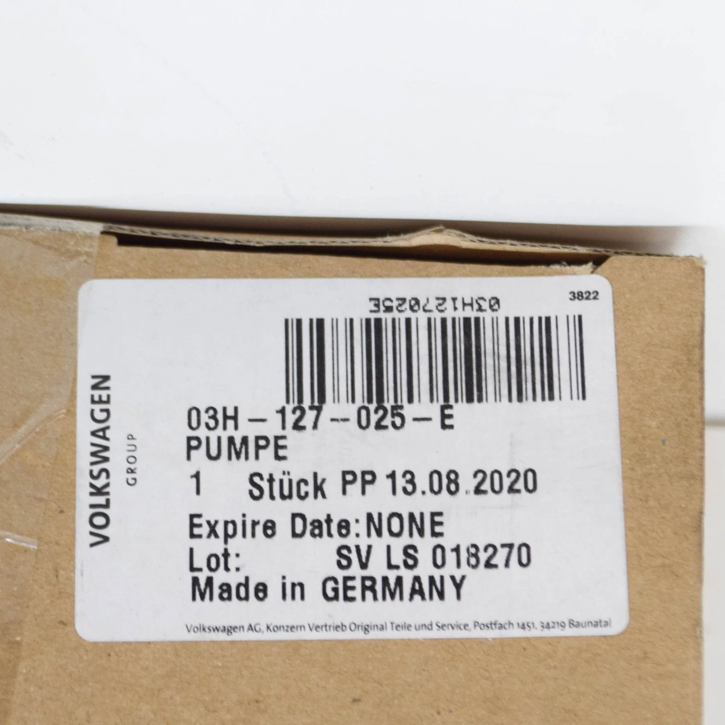 NEW AUDI Q7 4L HIGH PRESSURE FUEL PUMP 03H127025E 3.6 PETROL ORIGINAL