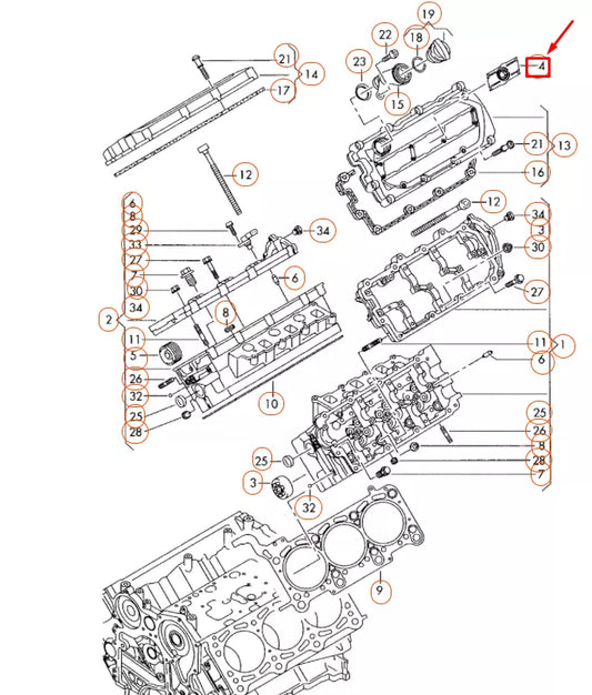 NEW AUDI A4 B8 ENGINE INJECTOR END CAP 059103113G ORIGINAL