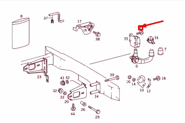 NEW MERCEDES-BENZ ML W163 TRAILER COUPLING SCREW A1633150071 ORIGINAL