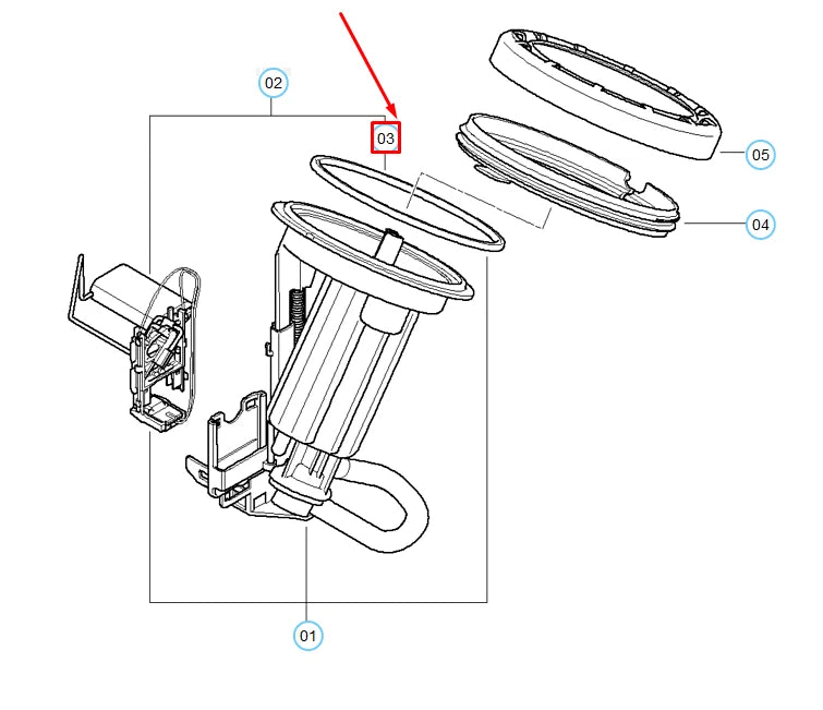 NEW BMW 5 E60 FUEL PUMP RUBBER SEAL 16146750467 ORIGINAL