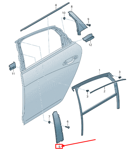 NEW AUDI A6 4A C8 REAR LEFT B-PILLAR TRIM 4K0839901 ORIGINAL