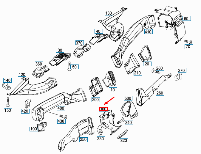 new mercedes-benz sprinter w906 footwell center duct a9068310645 original