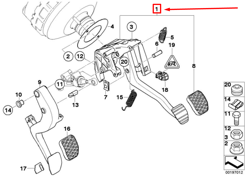 new bmw 1 cabrio e88 brake pedal 35006762926 6762926 original