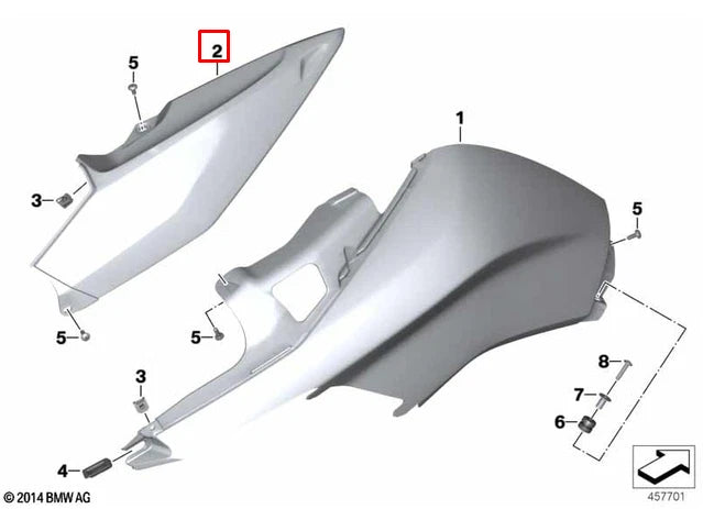 NEW BMW K1600 GT UPPER RIGHT TANK COVER 46637727446 ORIGINAL