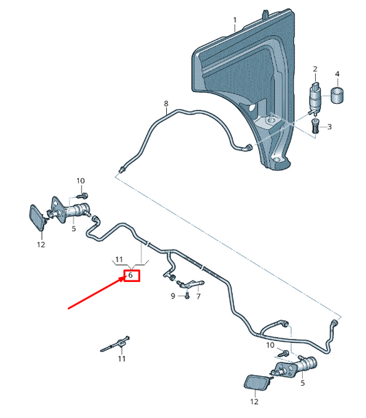 NEW AUDI Q7 4M FRONT HEADLIGHT WASHER HOSE 4M0955970E ORIGINAL
